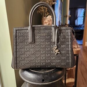 Michael Kors Embossed Laila Black Satchel
